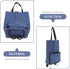 Collapsible Shopping Cart with Wheels Foldable Trolley Bag for Grocery Large Capacity Reusable Shopping Bag Portable