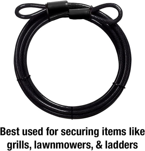 72DPF 15 1 Pack, Master Lock Steel Cable with Looped Ends, ft. Long, Black
