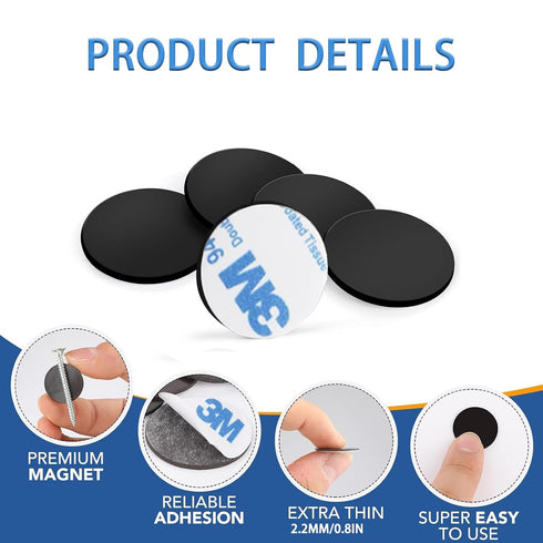 Flexible Magnetic Tape A+B, Round Stickers with Adhesive Backing, Easy Peel and Stick, Magnetic Stickers for Fridge,
