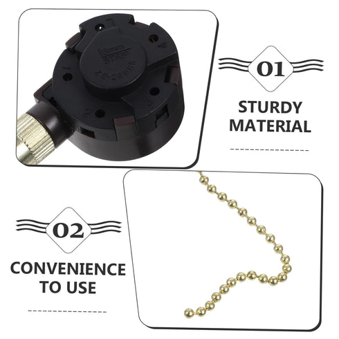 Uonlytech Pull Chain Switch for Ceiling Fans Versatile Replacement for Light Fixtures and Wall Sconces Durable Design
