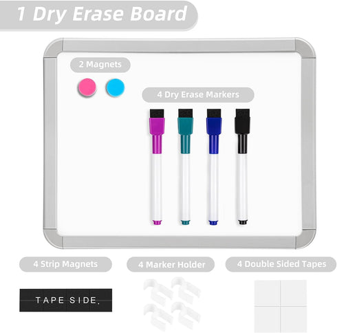 Small Dry Erase Whiteboard, 8.5 x 11 Inches for Kids, Students, Fridge, Locker, Mini Dry Erase Board