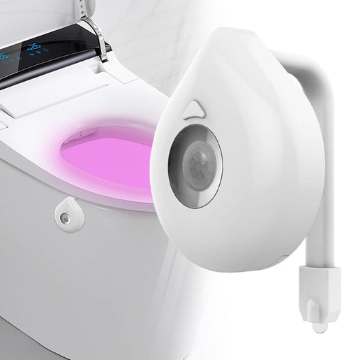 Generic LED Toilet Light Motion Activated Lamp, Color Shifting Strip | Battery Powered Night Fixture, Smart Restroom