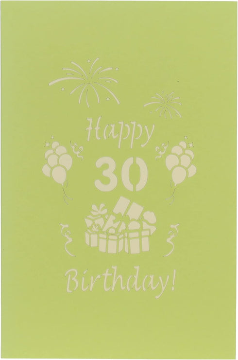 iGifts And Cards Happy 30th Birthday 3D Pop Up Greeting Card - Unique Gift for Thirty, Celebration for Husband, Wife,