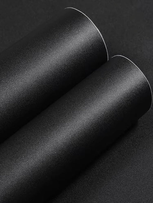 Yancorp Matte Black Wallpaper, Plain Vinyl Film for Countertop, Self-Adhesive Removable Shelf Liner, 16"x194"
