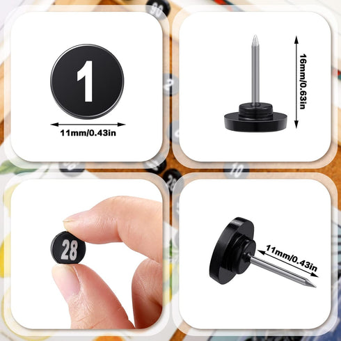 Teling 100 Pcs Numbered Push Pins 1-100, Small Thumb Tacks for Maps, Presentations, Photo, Poster, Black