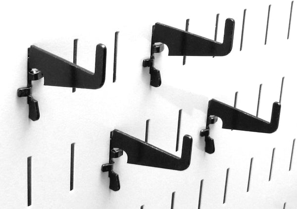 Wall Control Slotted Metal Pegboard Hooks Pack - Medium 1-7/8in Hook - Black for Pegboard and Tool Board