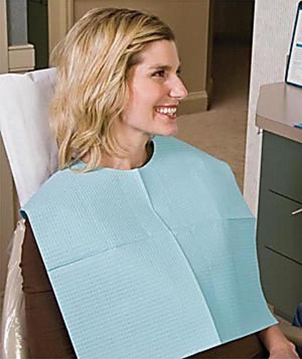 TIDI Products TID 917345 Contour Neck Bib, 2-Ply Tissue + Poly, Latex