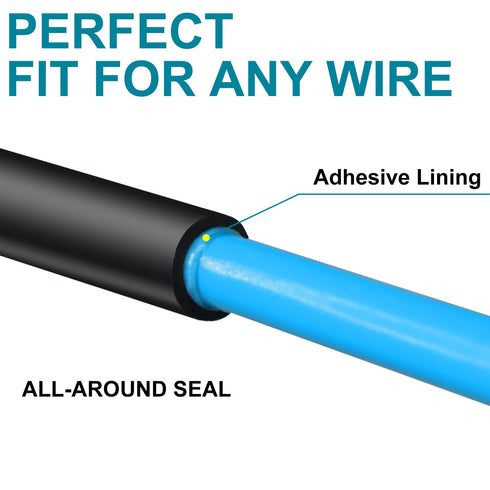 2 Inch Heat Shrink Tubing - 5 Ft 3:1 Ratio Waterproof Adhesive Lined Dual Wall Shrinkable Wire Wrap Tube