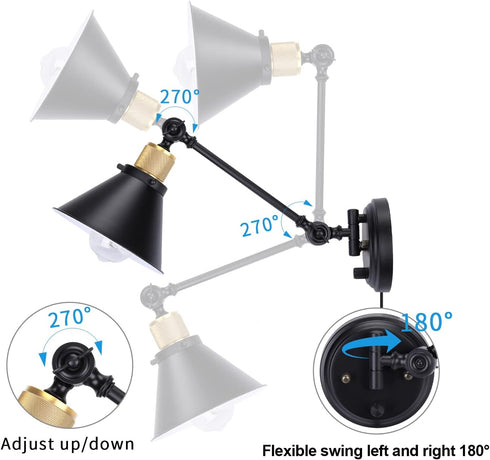 Dimmable Dimmer Room(1 Pack, 1 Bulb TRLIFE Wall Sconce Plug in, Wall Sconce Wall Lights with Plug in Cord and On/Off