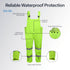 GGS Three-Piece Rain Suit - High Visibility, Waterproof Bibs and Jacket with Detachable Hood, Lightweight Rainwear