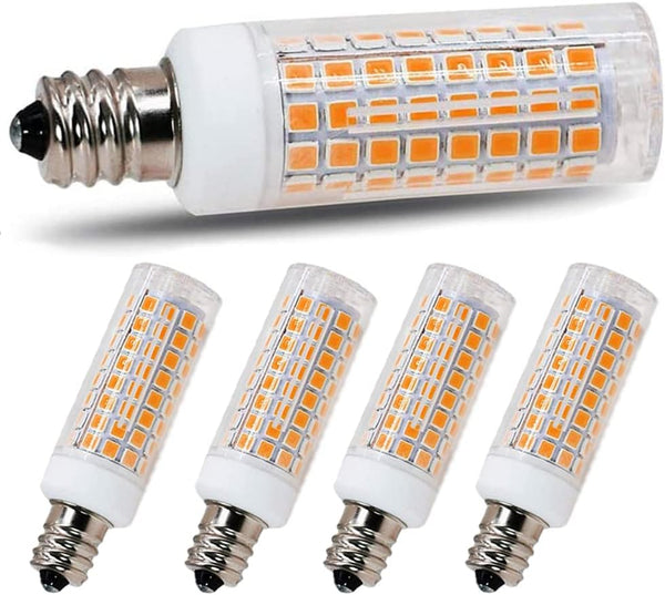 E11 LED Bulb 75W, 100W Halogen Replacement, Warm White 3000K, JD T3 T4 Mini Candelabra Base, 110V, 4 Pack.