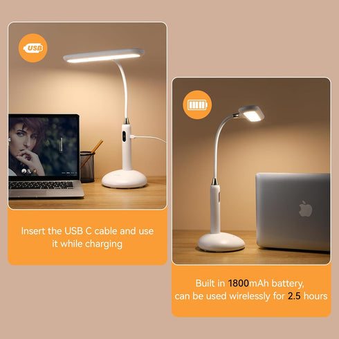 6778B 2700-7000K 700 360 2.5hrs VAVOFO LED Desk Lamp - Touch Control, Adjustable Color Temperature, Lumens, Flexible