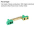 MECCANIXITY Terminal Ground Bar Screw Block, 12 Positions Green Brass for Electrical Distribution, Pack of 2