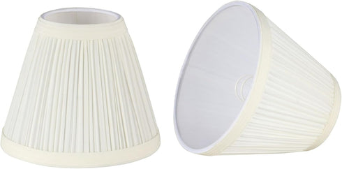 Aspen Creative 33121-2 Small Pleated Empire Shape Chandelier Clip-On Lamp Shade, Off White, 3"
