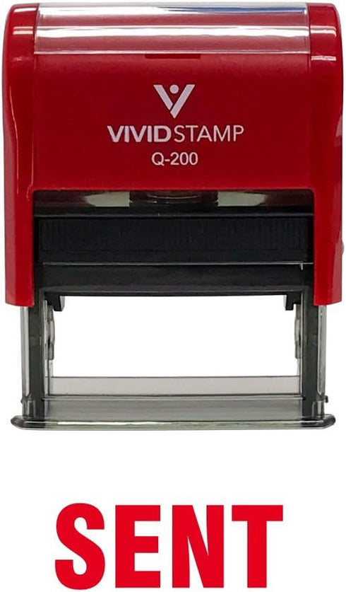 Sent Self Inking Rubber Stamp with Red Ink - Medium