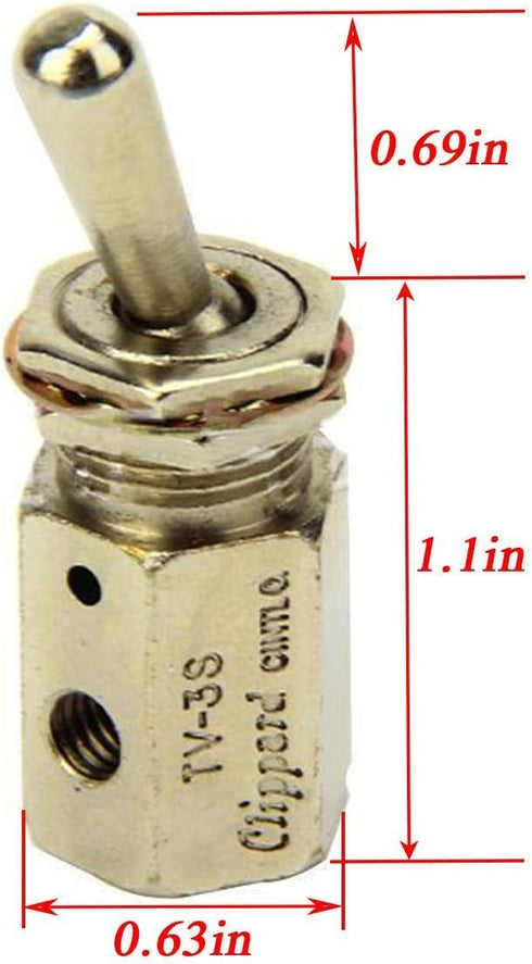 TV-3S Pneumatic Mechanical 3 Way Electric Knob Control Solenoid Air Valve Knob Toggle Value Switch
