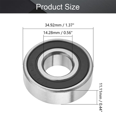 Othmro 2Pcs 1622-2RS Deep Groove Bearings Double Bearing High Carbon Chromium Bearing Steel GCr15 Roller Guide Bearing Deep-Groove Ball Bearings for Scooters Elevators Robotics 14.29x34.93x11.11mm