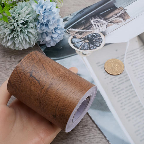 GORGECRAFT 3.15" x 32' Wood Grain Tape, Self-Adhesive Realistic Duck Tape Roll for Home Decor and Renovation