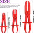 Swpeet 3Pcs Red Line Clamps Flexible Hose Clamps Pliers Kit, Hose Pinch Off Pliers Set Line Clamps for Brake Hoses, Fuel Hoses, Coolant Hoses, Most Flexible 15mm, 20mm and 25mm Hoses Clamps by Swpeet