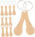 HOODANCOS Bamboo Shopping Trolley Release Keyring 12pcs Set Disassemblable Token Coins Key Ring