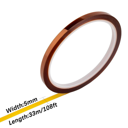 Luter 2 Pcs Kapton High Temperature Sublimation Tape, Heat Resistant Thermal Tape for Printing and Soldering