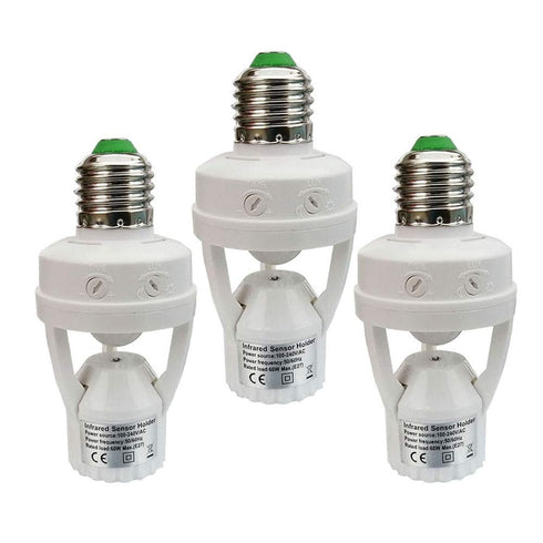 Taigeguang Motion Sensor Light Socket,E26 E27 PIR Motion Screw Bulb Adapter Indoor Use