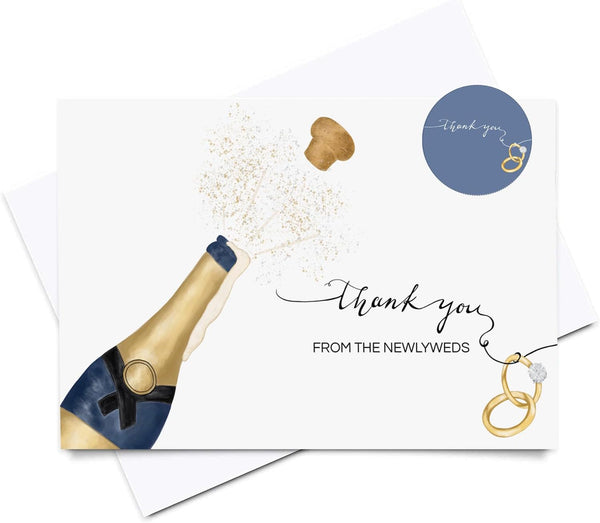 Heather & Willow 50 Wedding Thank You Cards from the New Mr