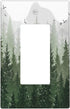 Rustic Green Forest 1 Gang Single Rocker Light Switch Cover Pine Tree Foggy Mountain Landscape Decorative Wall Plate