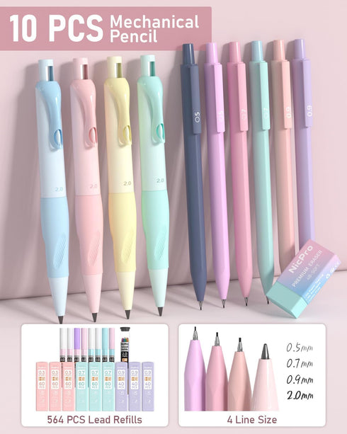 Nicpro 78 PCS Aesthetic School Supplies, Cute Pen Case, 12 Pastel Highlighters, 12 Gel Pens, 10 Mechanical Pencils