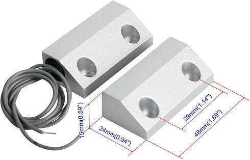 Aoje-Link MC-56 NC Wired Magnetic Switch Door Window Reed Switch Micro Alarm Security Silver Gray 2pcs