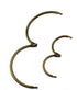 HAO PRO 12 Pack Extra Thick Loose Leaf Binder Rings, 2 Sizes, Bronze Metal Ring, 1" 2" Inside Width for Cards, Documents