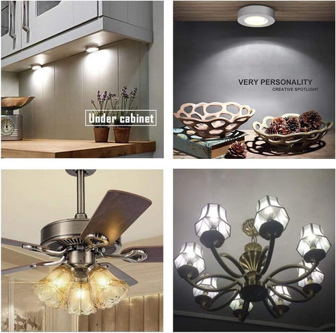 2-Pack E11 Bulb 8W E11 Bulb T4 AC120V 800LM 80W Bulb 6000K LED JD Light Mini Candelabra Base for Ceiling Fans