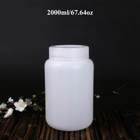 Bettomshin 3Pcs 2000ml PE Plastic(Food Grade) Bottles, Wide Mouth Lab Reagent Bottle, Liquid/Solid Sample Seal Sample Storage Container with Graduated Scale by Bettomshin