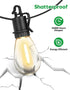 100FT 52 S14 Bulbs E12 Sockets,2700K Dimmable Lights,IP55 Outdoor String Lights with Shatterproof Vintage Edison