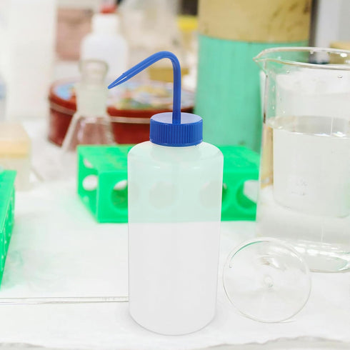 LIGIGWASH 1000ml Wide Mouth Wash Bottle with Blue Lid Squeeze Bottle for Eyelash Rinse and Tattoo Supply for Laboratory