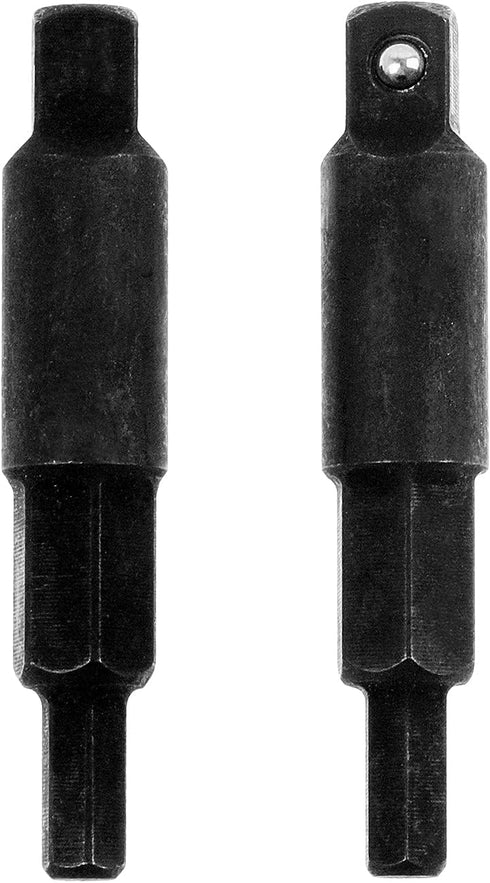 2-Piece Hexagon Key Adapters for HVAC, 1/4-Inch Square Wrench Opening, Carbon Steel
