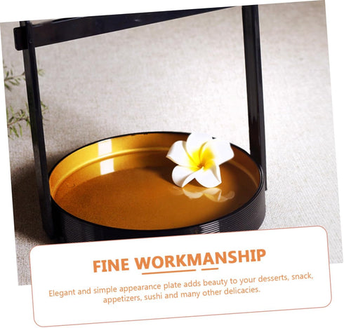 Cabilock Plastic Sushi Serving Tray Handle Sushi Dish for Parties and Gatherings Easy to Clean Food Display Plate