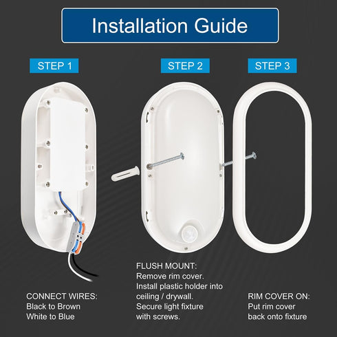 YCB1083 120V 24W, Closet, 5000K 8" Dimmable, LED Motion Sensor Light, Hard-Wired Flush Mount Ceiling Light for Food