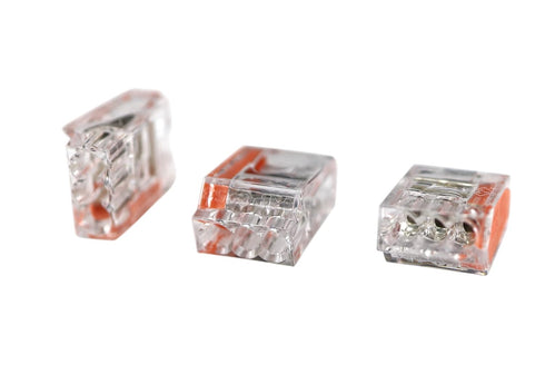 Push-in Electrical Connector, 22-12 AWG Solid, 50-Pack, 3-Port