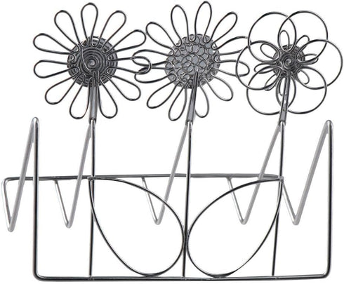 dohobby Metal Hollow Flower Business Card Holder, Open Card Stand Organizer for Home Office Desk