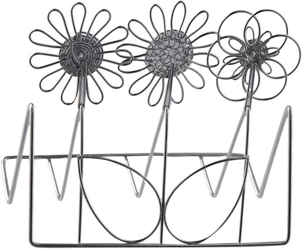 dohobby Metal Hollow Flower Business Card Holder, Open Card Stand Organizer for Home Office Desk