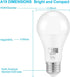 Dusk to Dawn Light Bulbs, 60W Equivalent, Daylight LED 9.5W, A19, 2-Pack, HQ-H011