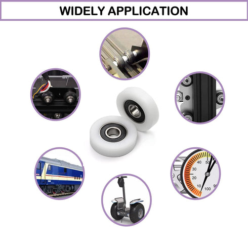 Yinpecly 4Pcs 626Z Plastic Roller Idler Bearing, Sliding Door Pulley Wheel for Furniture, Hardware Accessories
