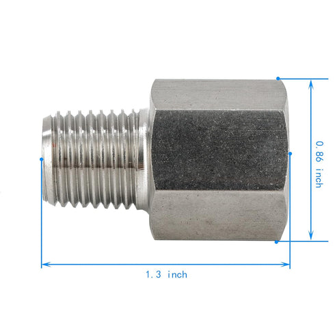 Metalwork Stainless Steel 304 Forged Pipe Fitting Reducing Adapter, 3/8" NPT Female x 1/4" NPT Male Reducer Connector