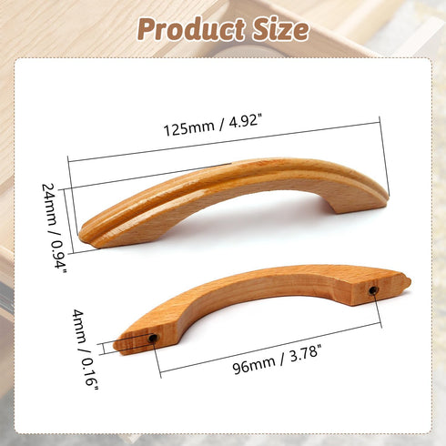 MroMax Wood Pull Knobs 10Pcs - 96mm Hole Distance, 125mm Length Cabinet Handles for Dresser Drawer