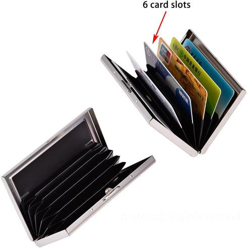 EASTNIGHTS RFID Credit Card Holder Metal Wallet for Men or Women