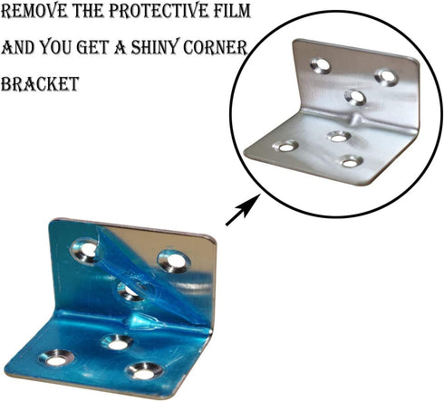 Evadow 40Pcs 1.2 1.2 1.5 90 Stainless Steel Corner Braces, x x Small Corner Bracket for Wood Furniture, Sliver Degree L