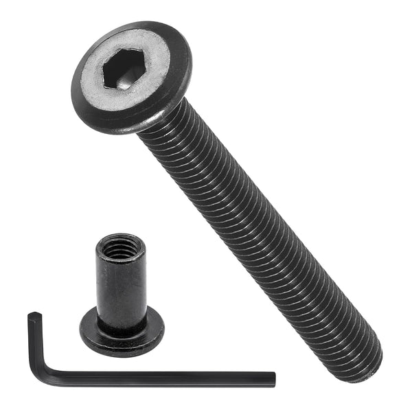 METALLIXITY Furniture Crib Screws Replacement Set with Wrench(M6-1x50mm) 20Pcs, Galvanization Connector Bolts M6