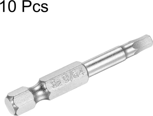 uxcell 9/64" Magnetic Hex Head Screwdriver Bit, 1/4" Hex Shank, 2" Length, S2 Steel Power Tool, 10 Pcs