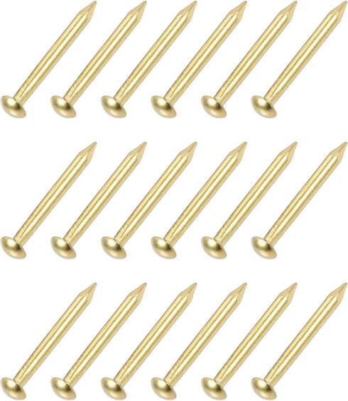 Small Nails (1.5x15mm) - 60pcs Brass Tiny Hardware Nails for Household Woodworking, Brass Tone